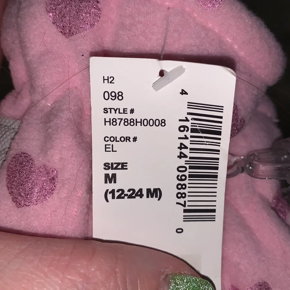 NWT The Children’s Place 12-24 months pink mittens heart pattern